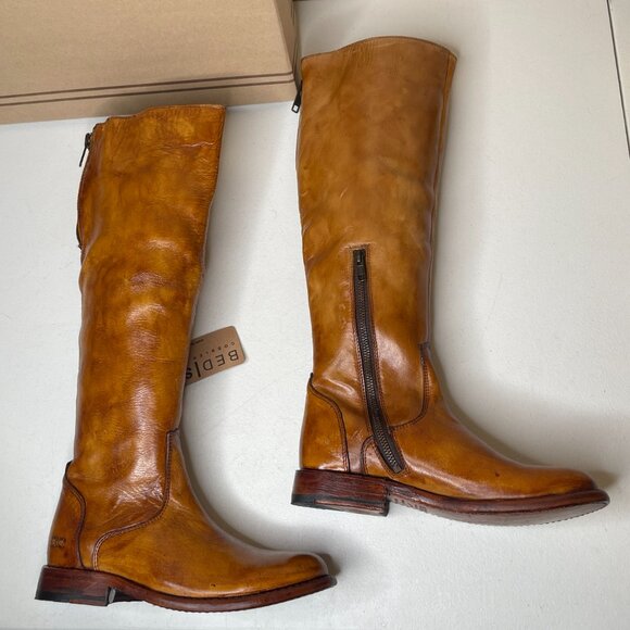 BED STU Tess Tan Leather Tall Riding Boots BedStu Size 7 - Picture 4 of 16